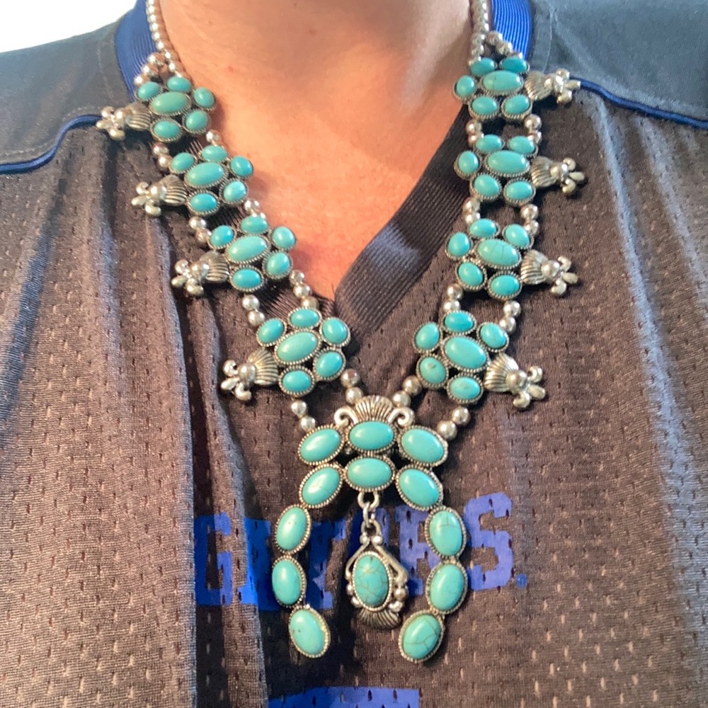 Stunning faux silver and turquoise squash!